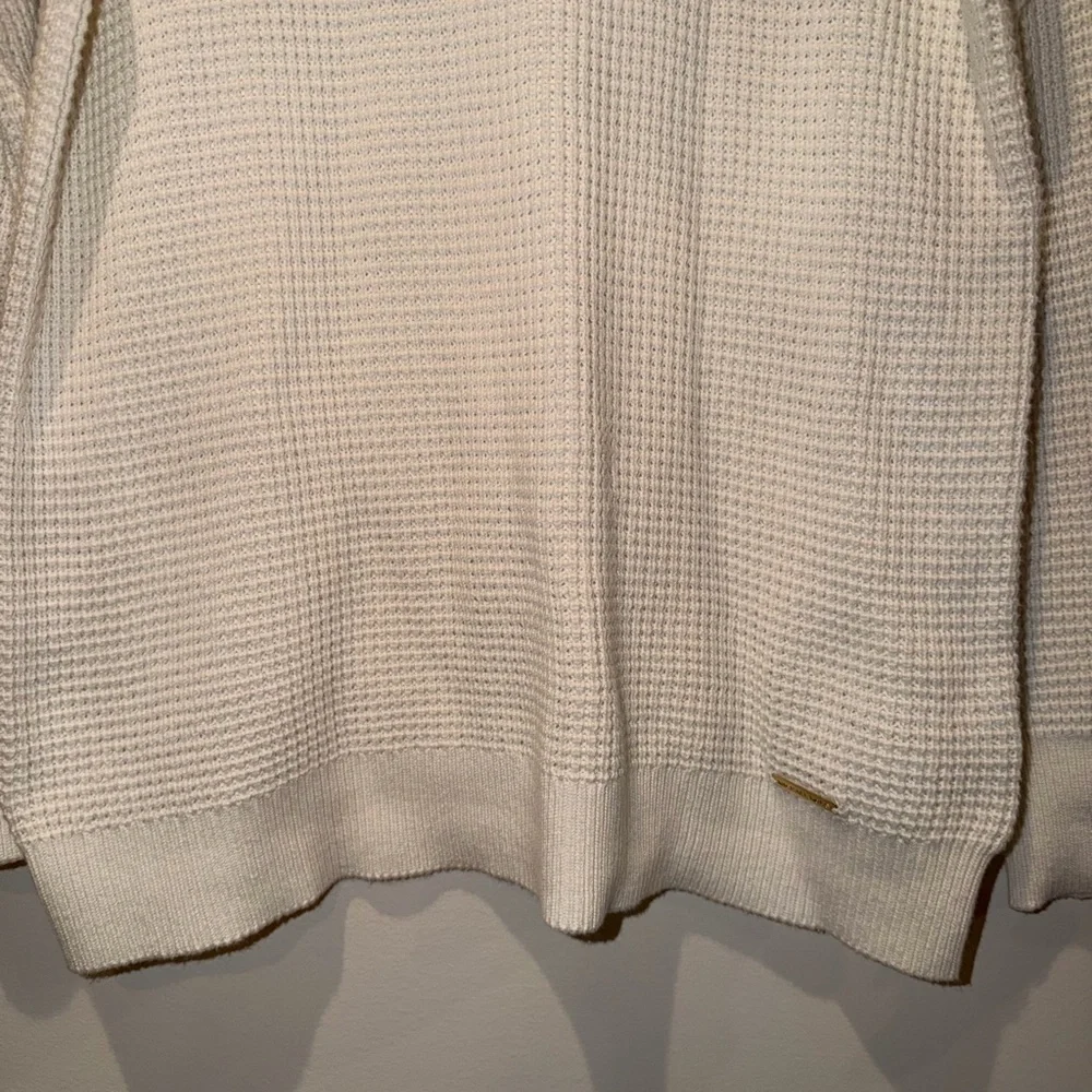 MICHAEL Michael Kors Cream Waffle Knit Mock Neck Sweater - Large EUC